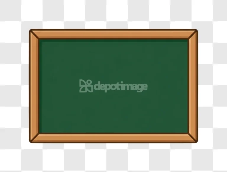 Empty Green Chalkboard Wooden Frame