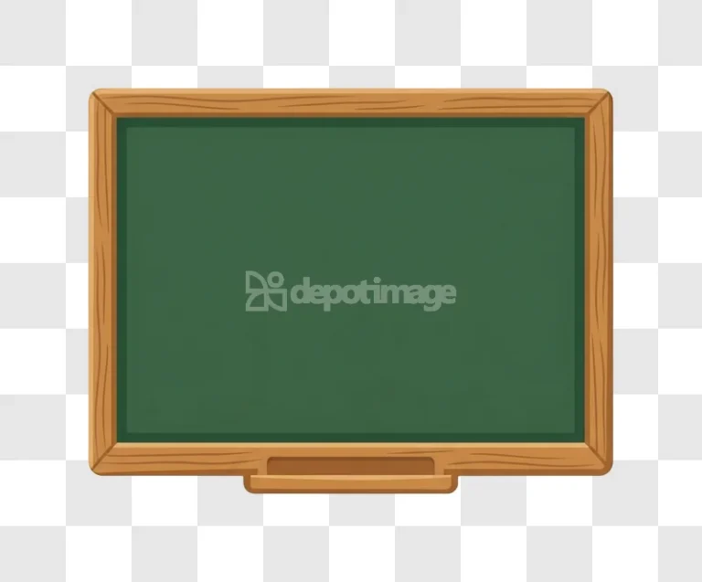 Empty Green Chalkboard Wooden Frame Classroom
