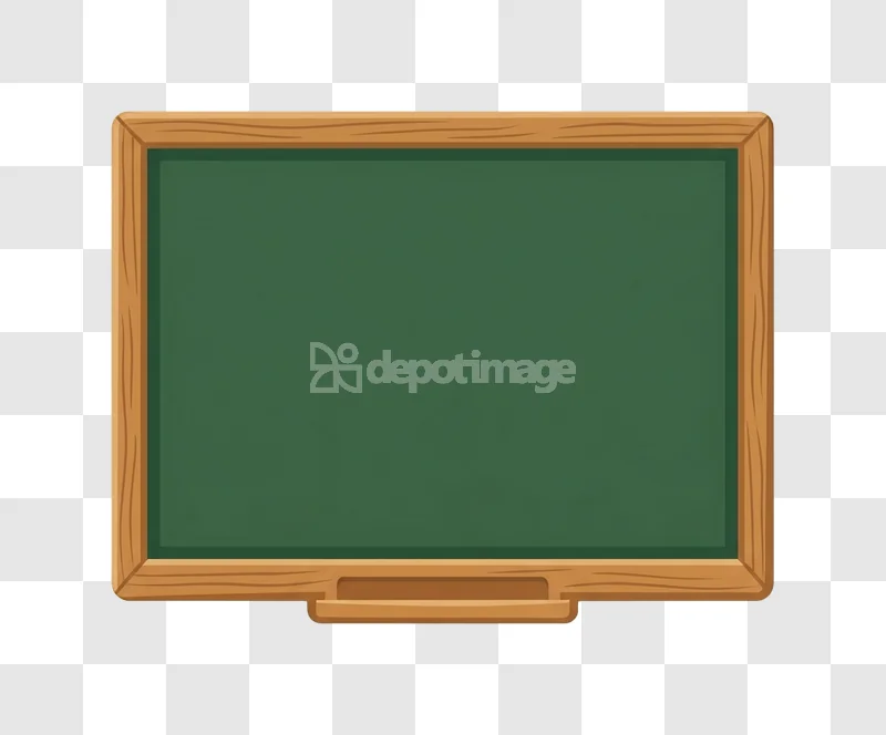 Empty Green Chalkboard Wooden Frame Classroom wooden frame green board