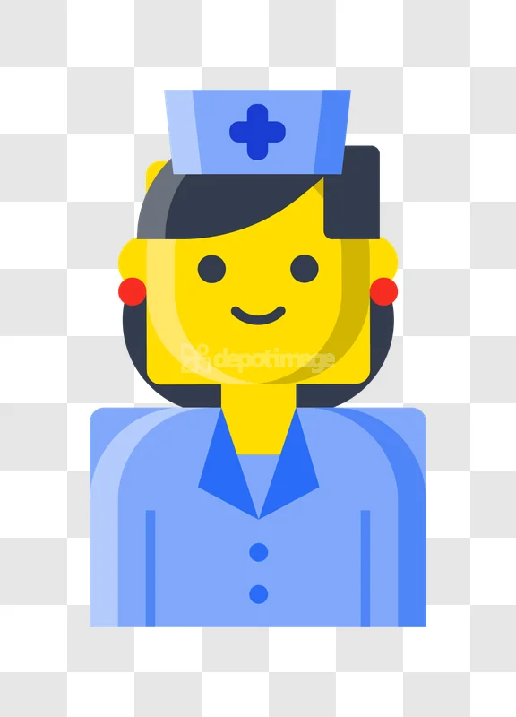 Female Nurse Medical Professional Icon Illustration