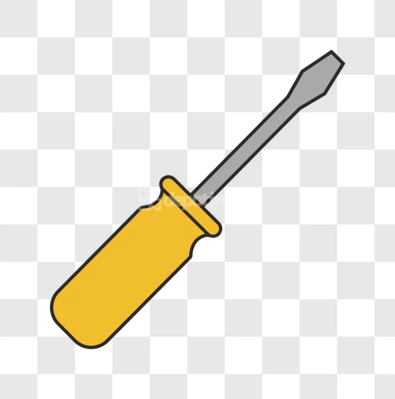 Flat Head Screwdriver With Yellow Handle flat icon transparent background
