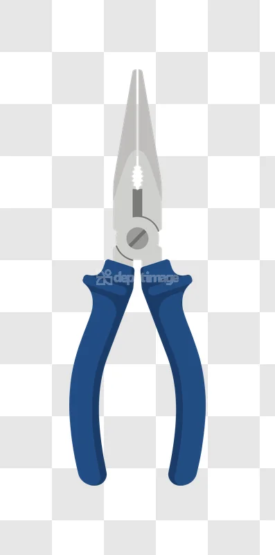 Flat Style Blue Handle Pliers Tool flat vector graphic transparent background