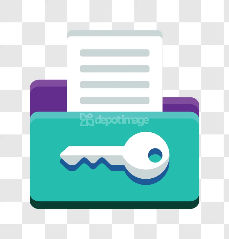 Folder Key Data Security Digital Access Icon