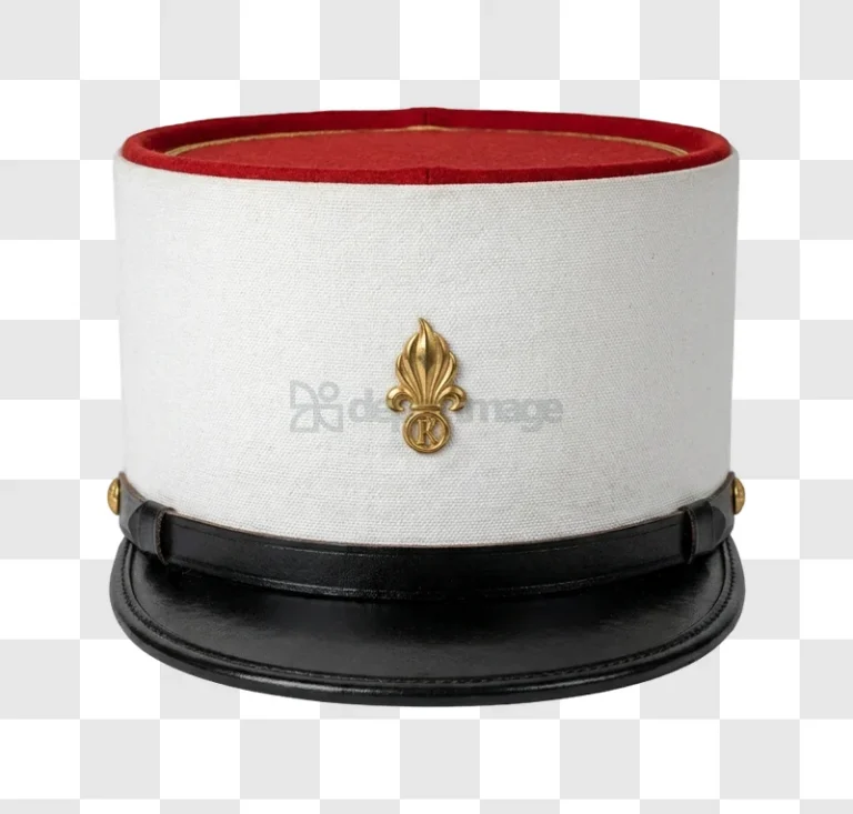 French Foreign Legion Kepi White Felt with gold emblem and black brim