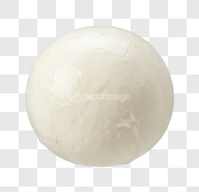 Fresh Creamy White Mozzarella Cheese Ball white sphere transparent background