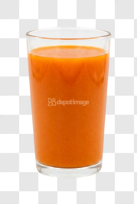 Glass Fresh Carrot Juice clear glass orange liquid