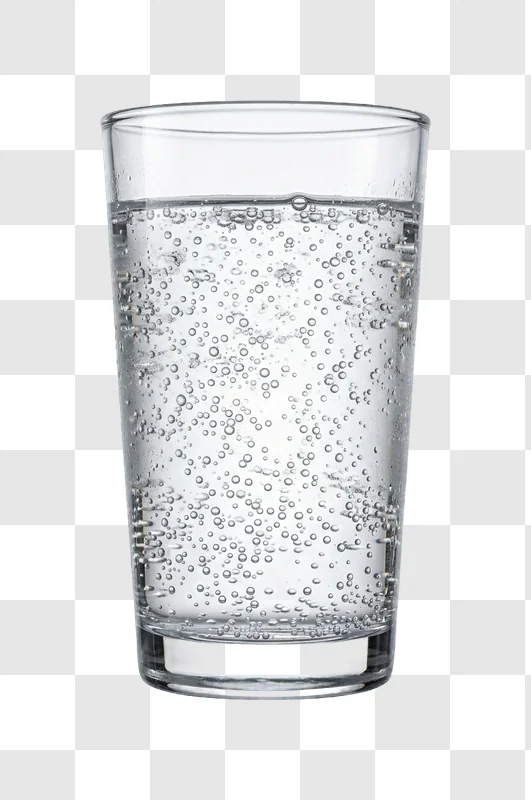 Glass Sparkling Water Bubbles clear glass, effervescent, transparent background