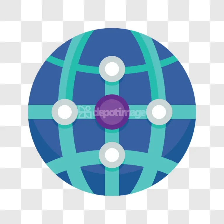 Global Network Connection Tech Icon flat blue globe transparent PNG
