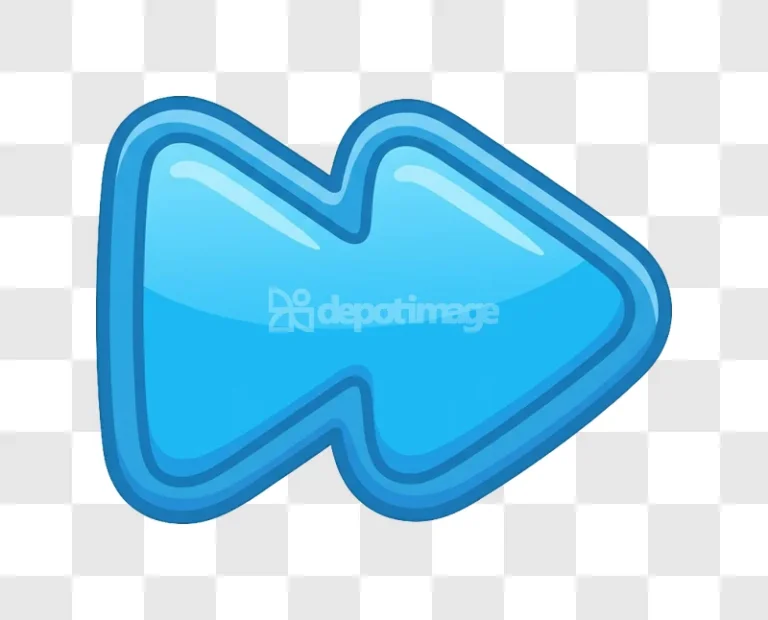 Glossy Blue Fast Forward Media Control Icon shiny transparent background