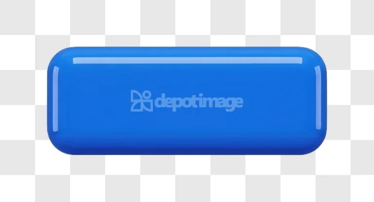 Glossy Blue Rounded Rectangle Web Button Symbol shiny blue transparent background