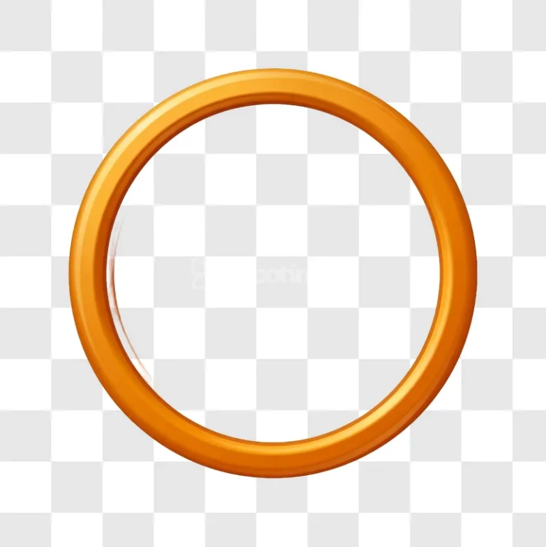 Glossy Orange Circle Ring 3d Symbol shiny bright orange transparent