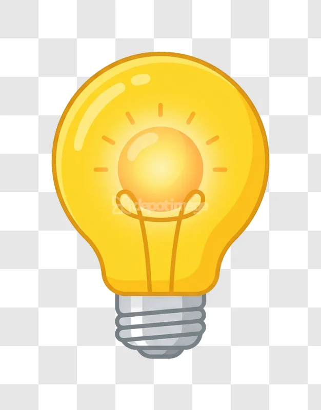Glowing Yellow Light Bulb Icon Idea