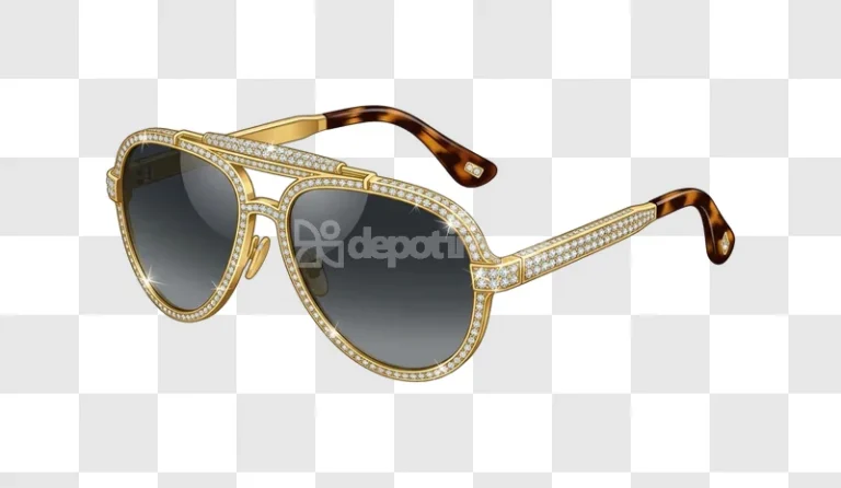 Gold Diamond Aviator Sunglasses Luxurious Tortoiseshell Deta gold frame diamond details