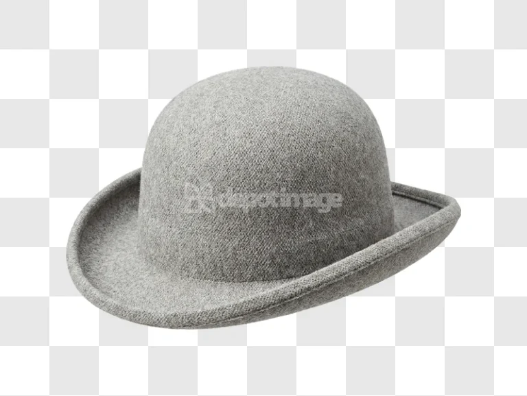 Gray Felt Round Top Hat Bowler gray felted fabric transparent background