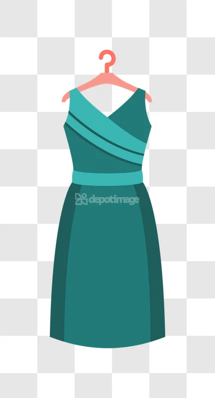 Green Dress Hanger Wardrobe Elegant Gown teal dress pink hanger transparent background