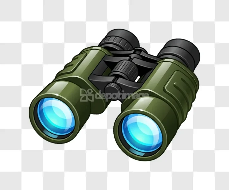 Green Military Style Binoculars Optics