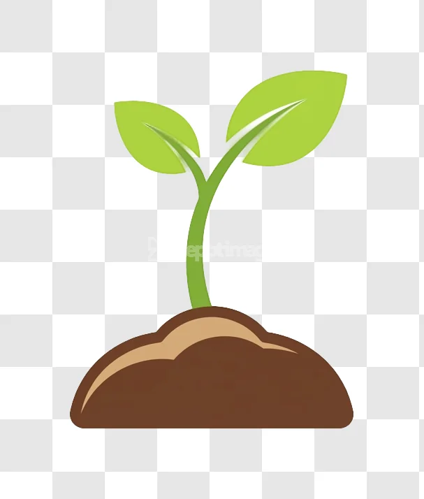 Green Seedling Sprouting Ground Icon