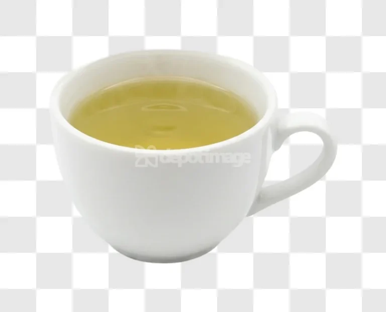 Green Tea White Ceramic Mug Hot Drink isolated transparent background hot beverage