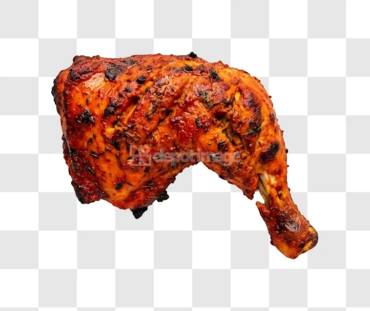 Grilled Chicken Leg Quarter roasted red skin transparent background