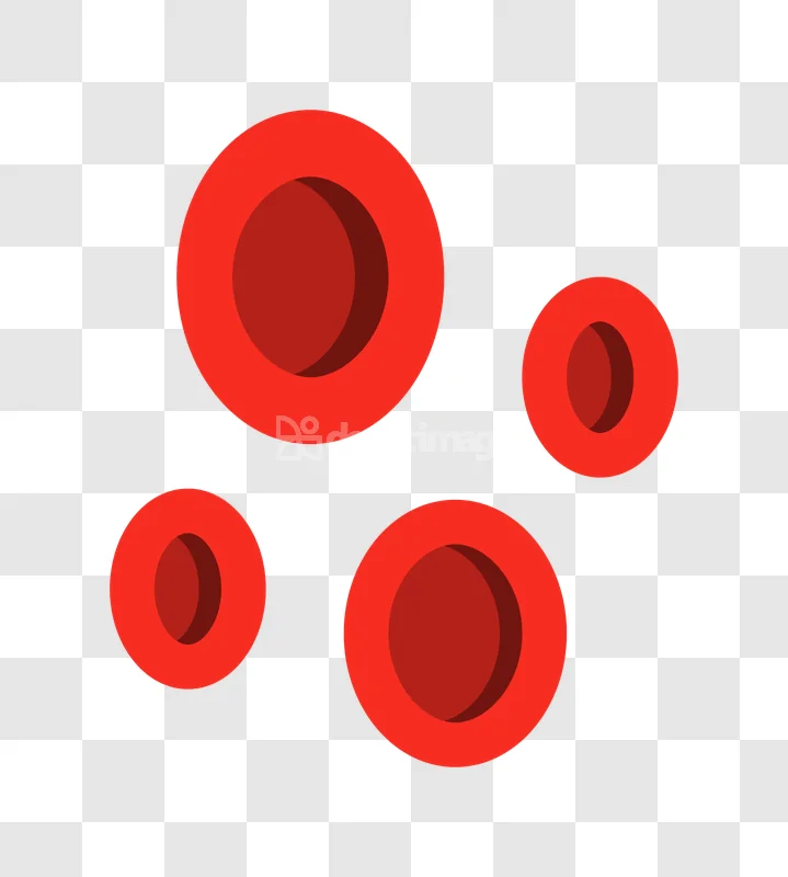 Group of Red Blood Cells Illustration Medical: flat design red circles black background