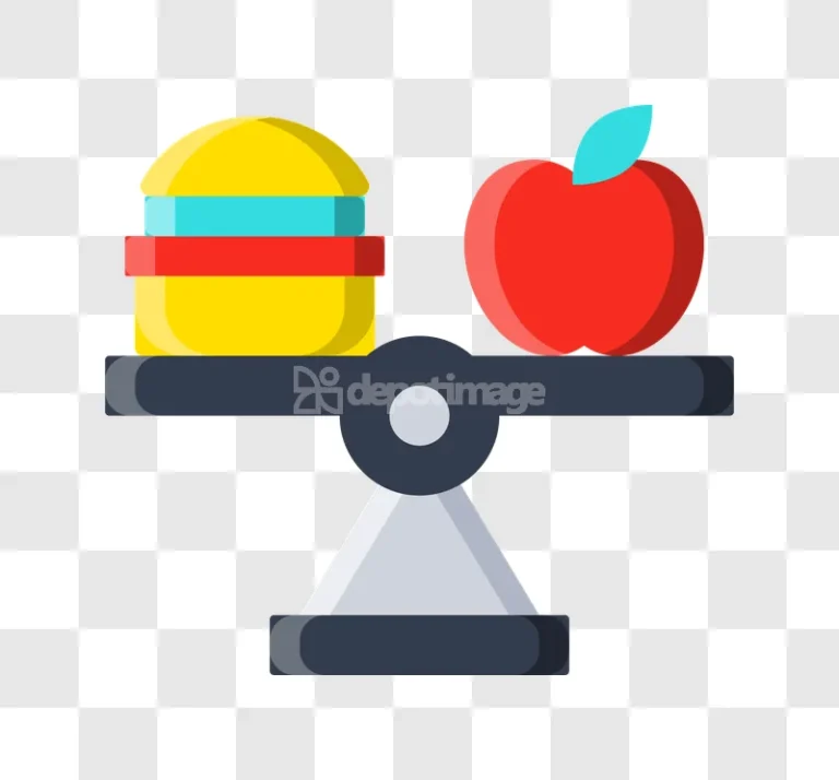 Hamburger Apple Health Balance Nutrition Scale