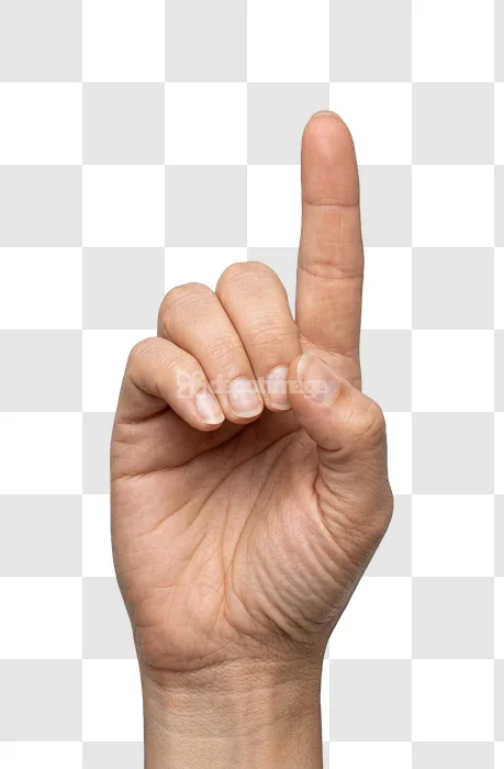 Hand Pointing Upwards light skin tone transparent background