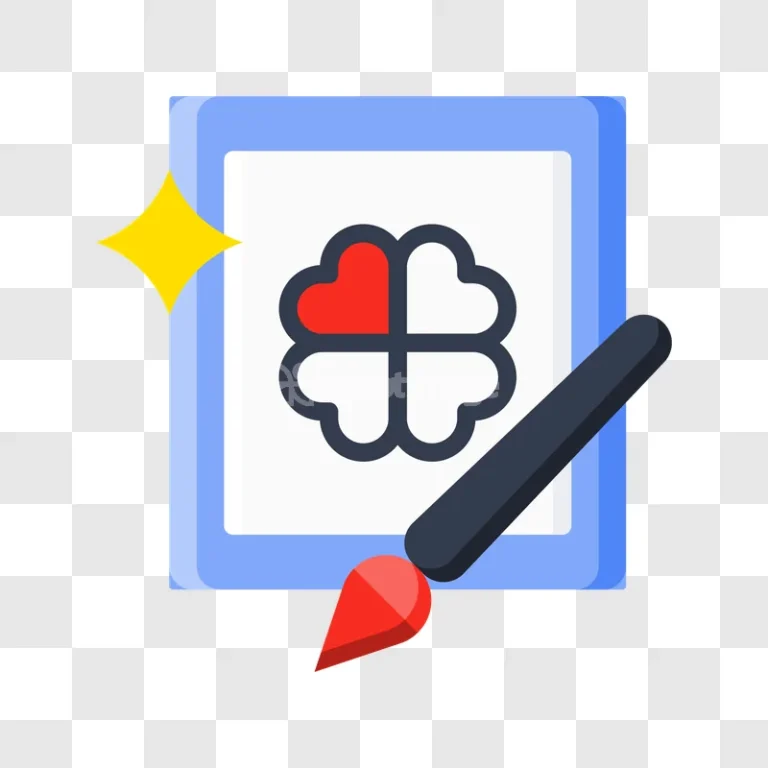 Hearts Clover Illustration Health Care Design flat icon blue border red heart