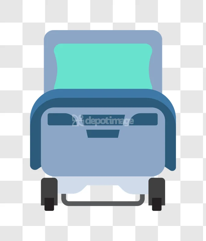 Hospital Bed Healthcare Medical Equipment Icon flat blue graphic