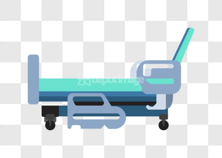 Hospital Bed Medical Equipment Blue Teal Icon flat style blue teal