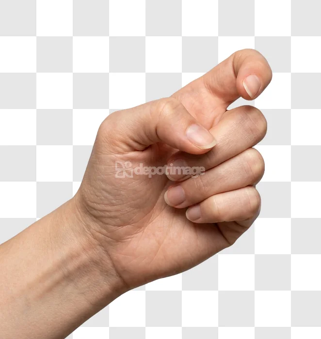 Human Hand With Fingers Partially Curled light skin tone black background