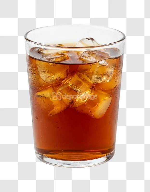 Iced Tea Drink Cold Condensed Glass clear glass full of ice