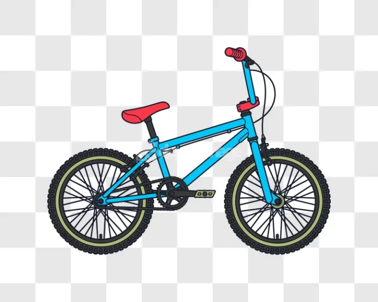 Illustrated Cyan Bmx Bicycle Illustration flat design black background