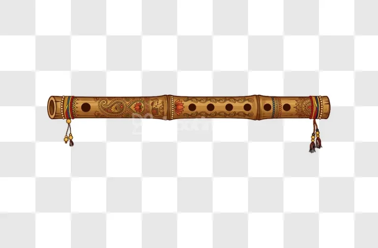 Indian Flute Detailed Decorative Art bamboo texture traditional patterns