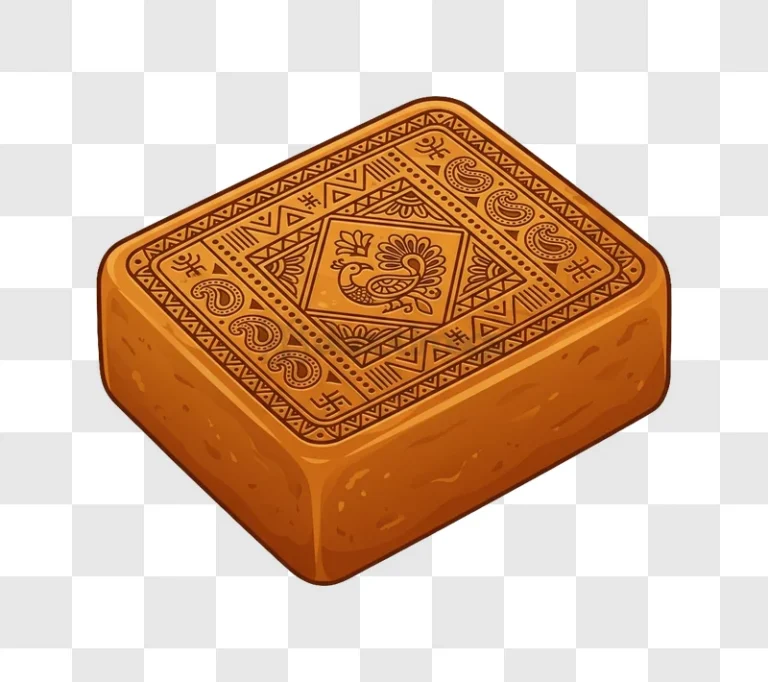 Indian Motif Block With Peacock Art intricate brown patterns