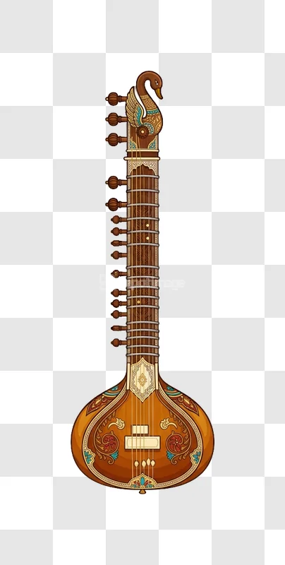 Indian Sitar Musical Instrument