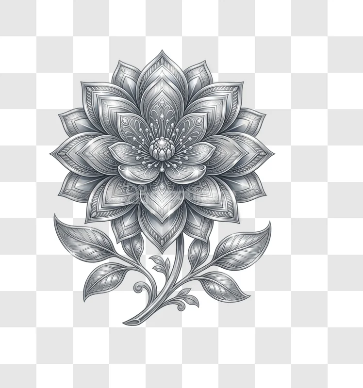 Intricate Silver Lotus Flower Jewelry Design