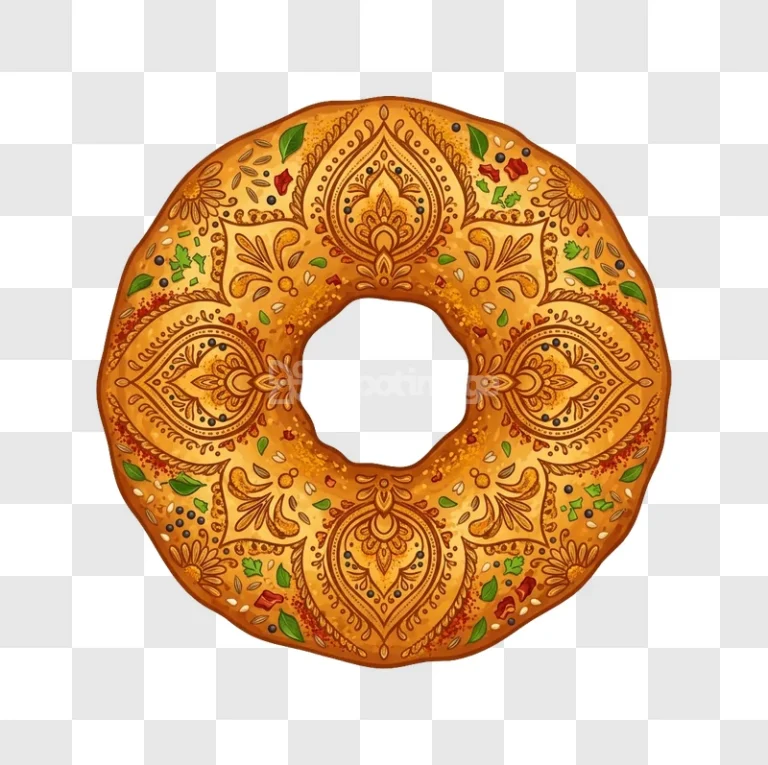 Intricate Spice Bagel ornate patterns spices transparent background