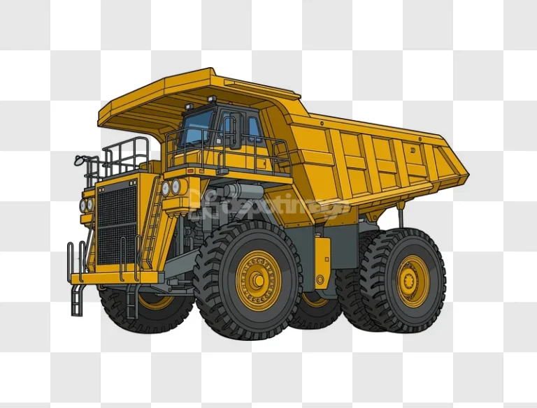 Large Yellow Dump Truck Mining Vehicle