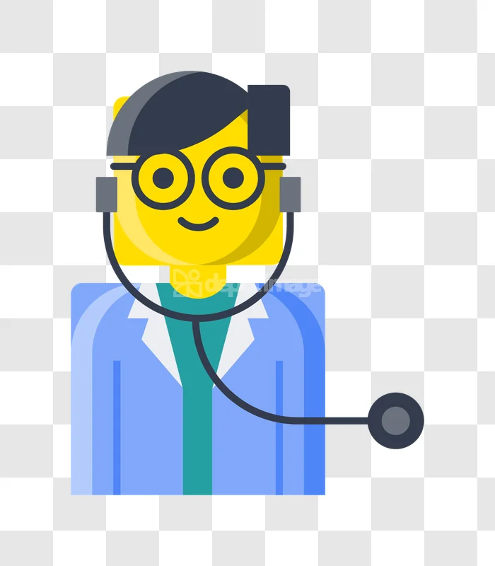 Lego Style Doctor With Stethoscope Medical Avatar