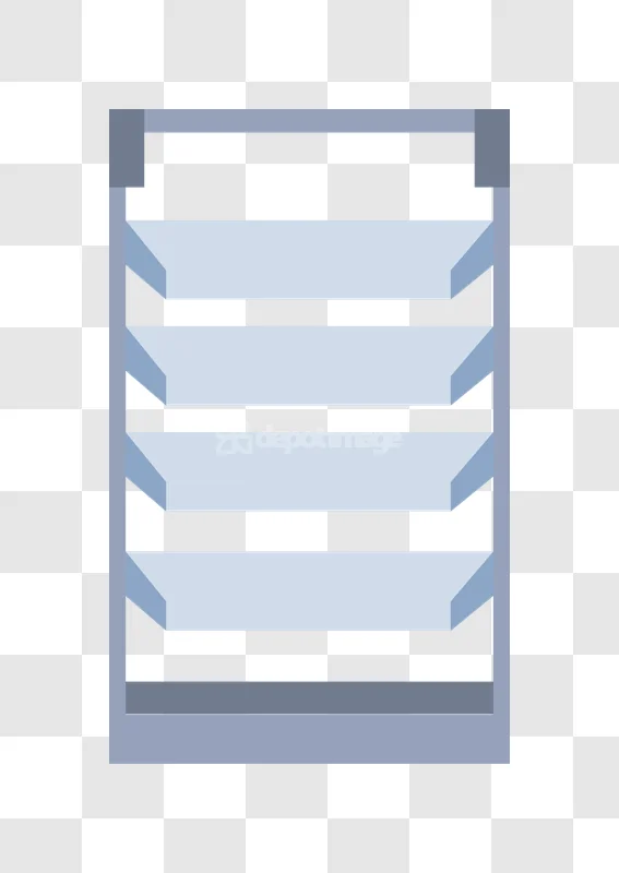 Louvered Window Ventilator Blue Horizontal Slats with dark background