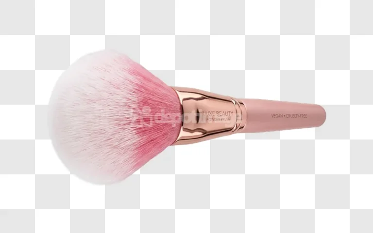 Luxe Beauty Powder Brush Pink Fades rose gold handle white pink bristles