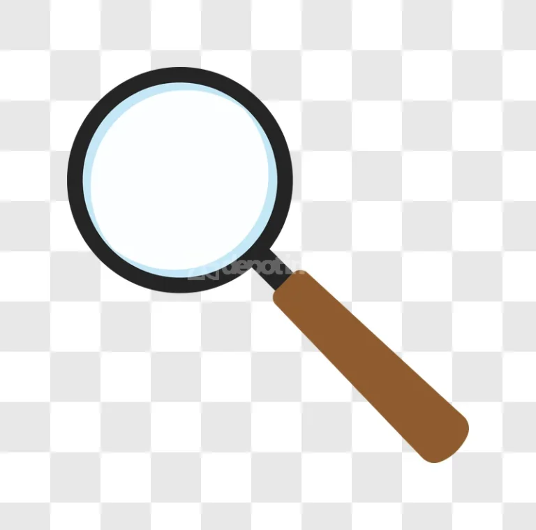 Magnifying Glass With Brown Handle and Clear Lens flat icon transparent background