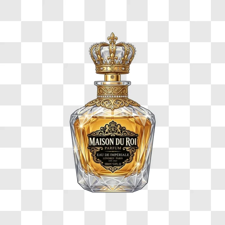 Maison Du Roi Gold Perfume Bottle Crown Cap
