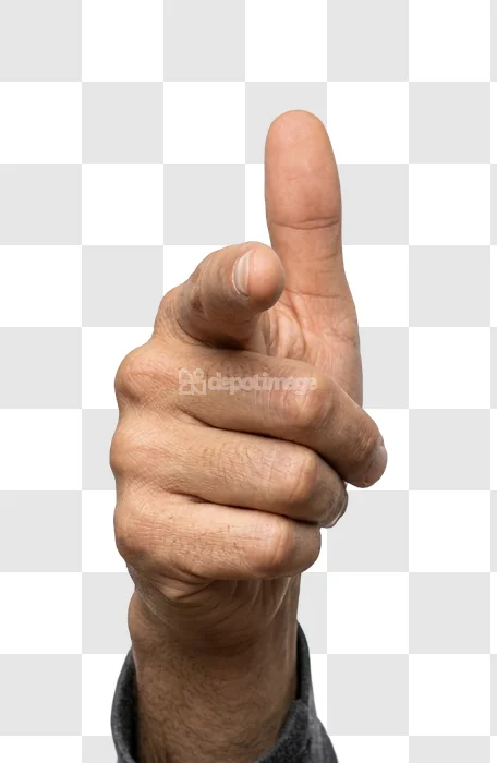 Male Hand Finger Pointing at Viewer close up light skin tone
