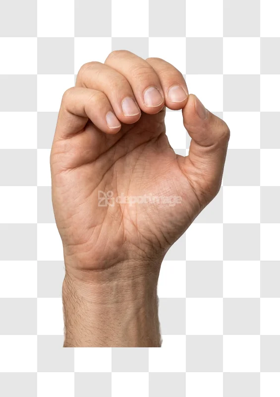 Male Hand Making Ok Sign Palm View light skin tone transparent background