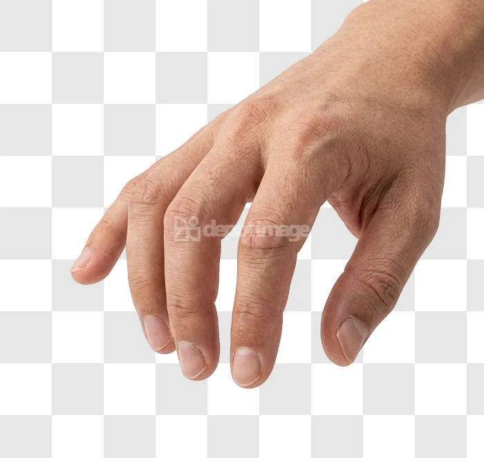Male Hand Reaching Out light skin tone transparent background