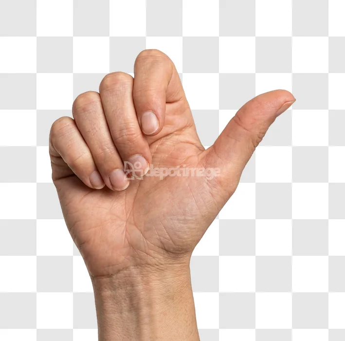 Mans Hand Gesturing Thumbs up Isolated light skin tone transparent background