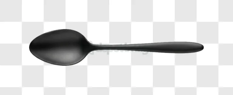 Matte Black Spoon on Dark Surface minimalist dark grey flatware