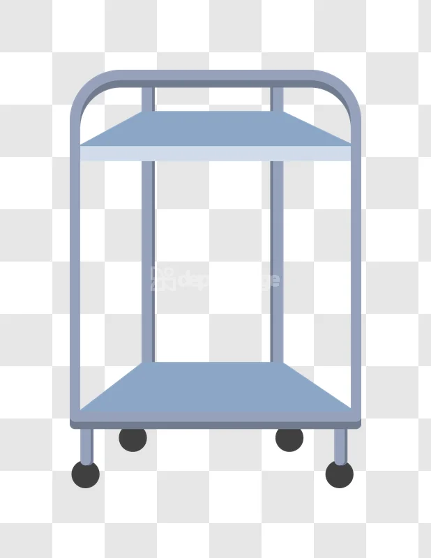 Medical Cart Utility Hospital Equipment Shelves flat design transparent background