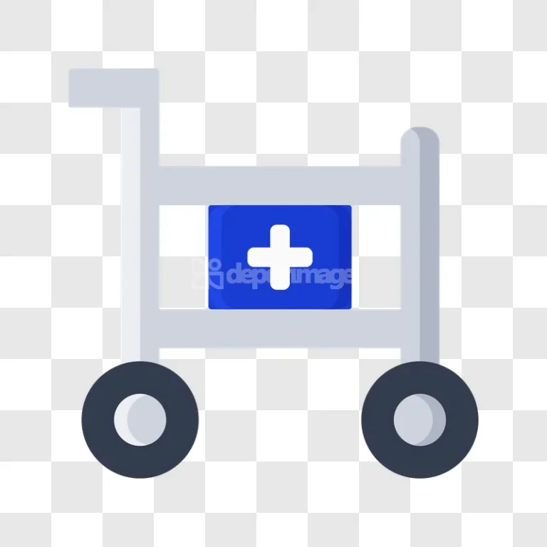 Medical Cart With First Aid Symbol